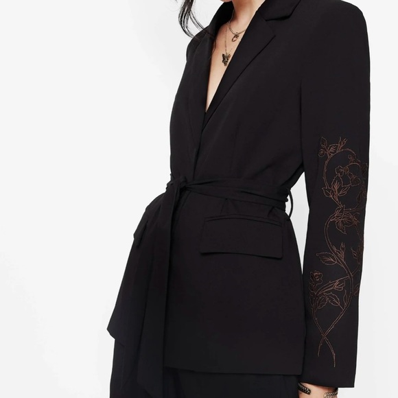 Disturbia Renita Embroidered Belted Blazer - Picture 2 of 11